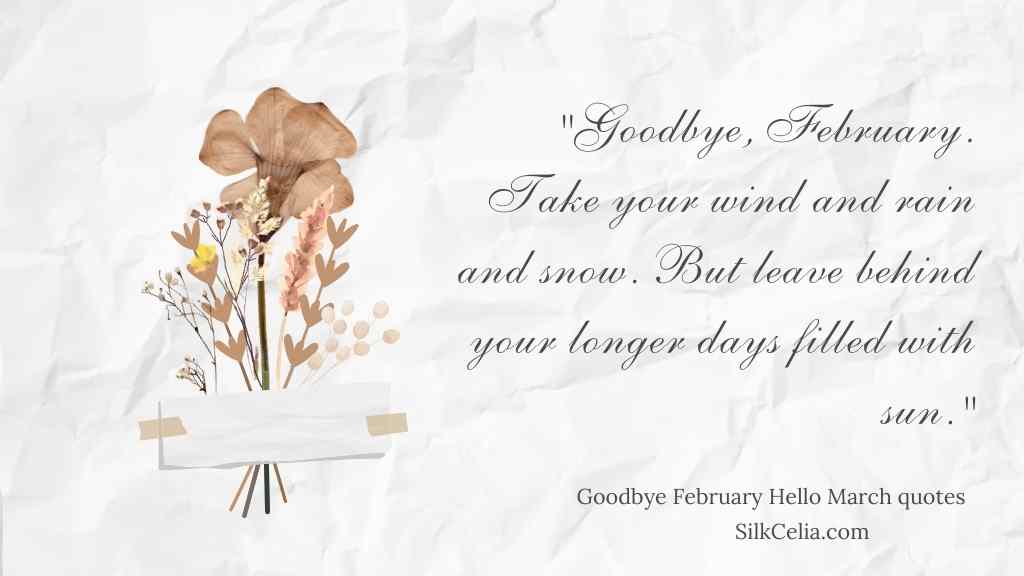 Goodbye February Hello March quotes